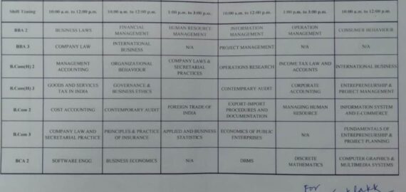 Examination Schedule March-2021