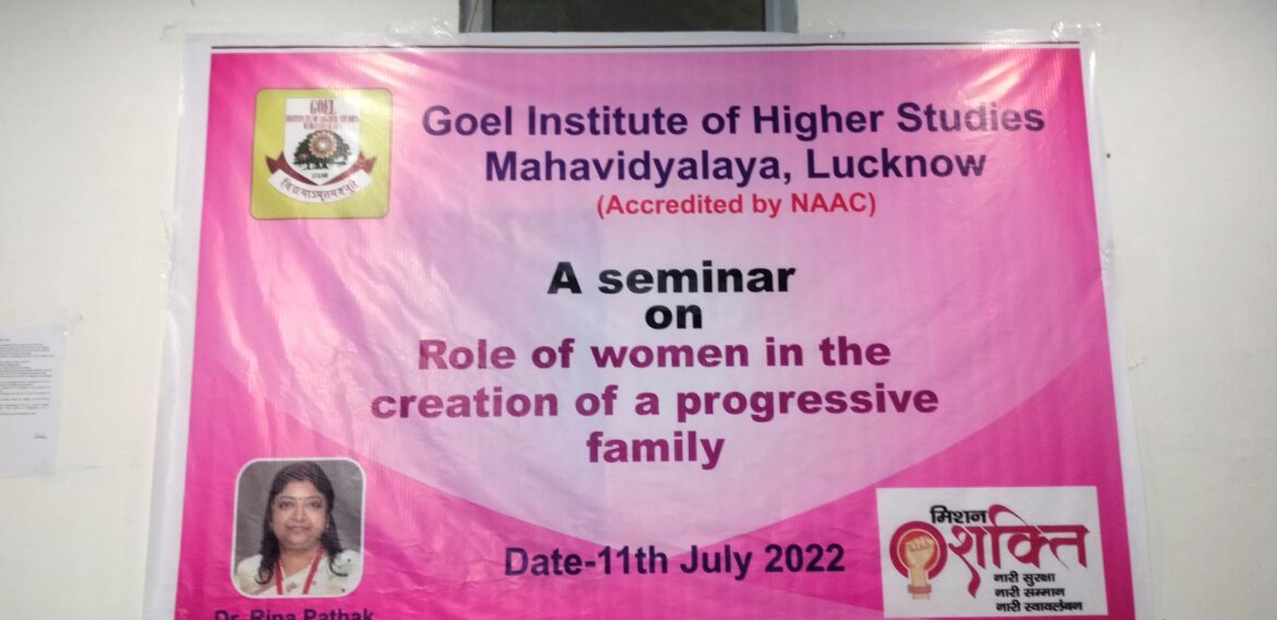 A seminar on Role of Women in the Creation of a Progressive Family
