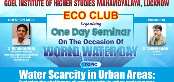 One Day Seminar on Water Scarcity in Urban Areas: Exploring the Challenges of water scarcity in urban environment.