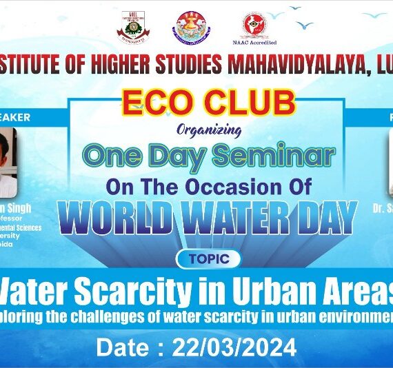 One Day Seminar on Water Scarcity in Urban Areas: Exploring the Challenges of water scarcity in urban environment.